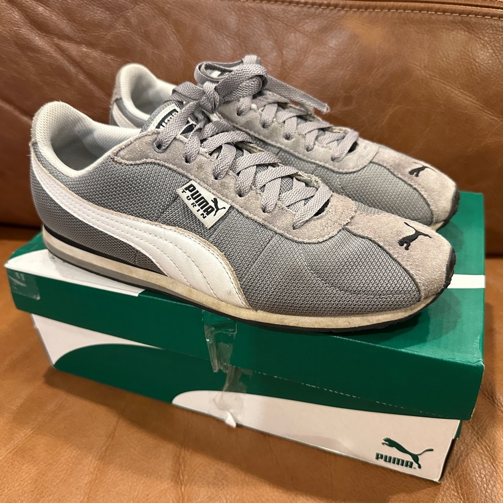 Puma Turin Gray and White Sneakers - Mens 8.5